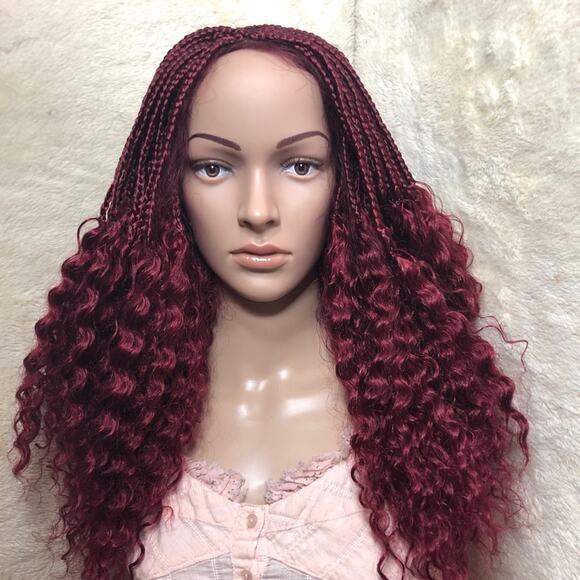 Demi Closure braided wig-burgundy main image 4